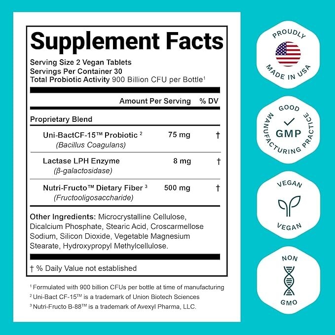 Probiotics for Women and Men with Lactase Enzyme and Prebiotic Fiber EXP2/28 5PK