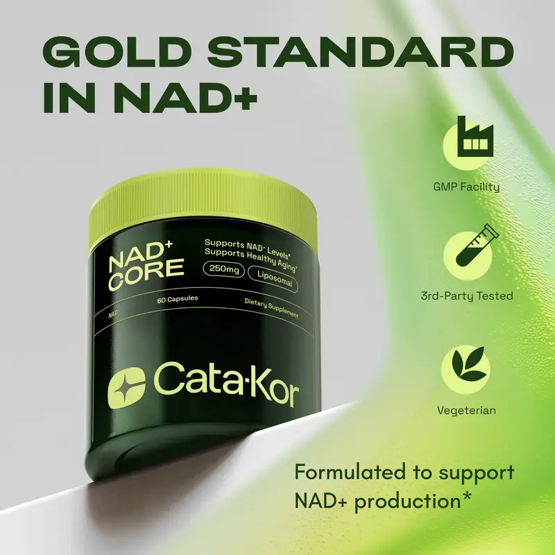 NAD+ Supplement 250mg Per Serving, 60 Capsules 30-Day Supply, Cata-Kor Advanced