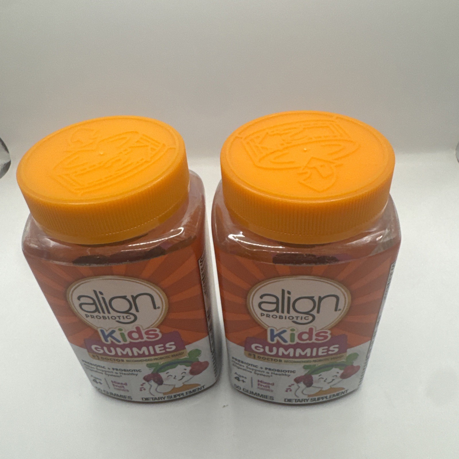 Lot (2) Align Kids Gummies Prebiotic & Probiotic 50 Gummies Exp. 06/26