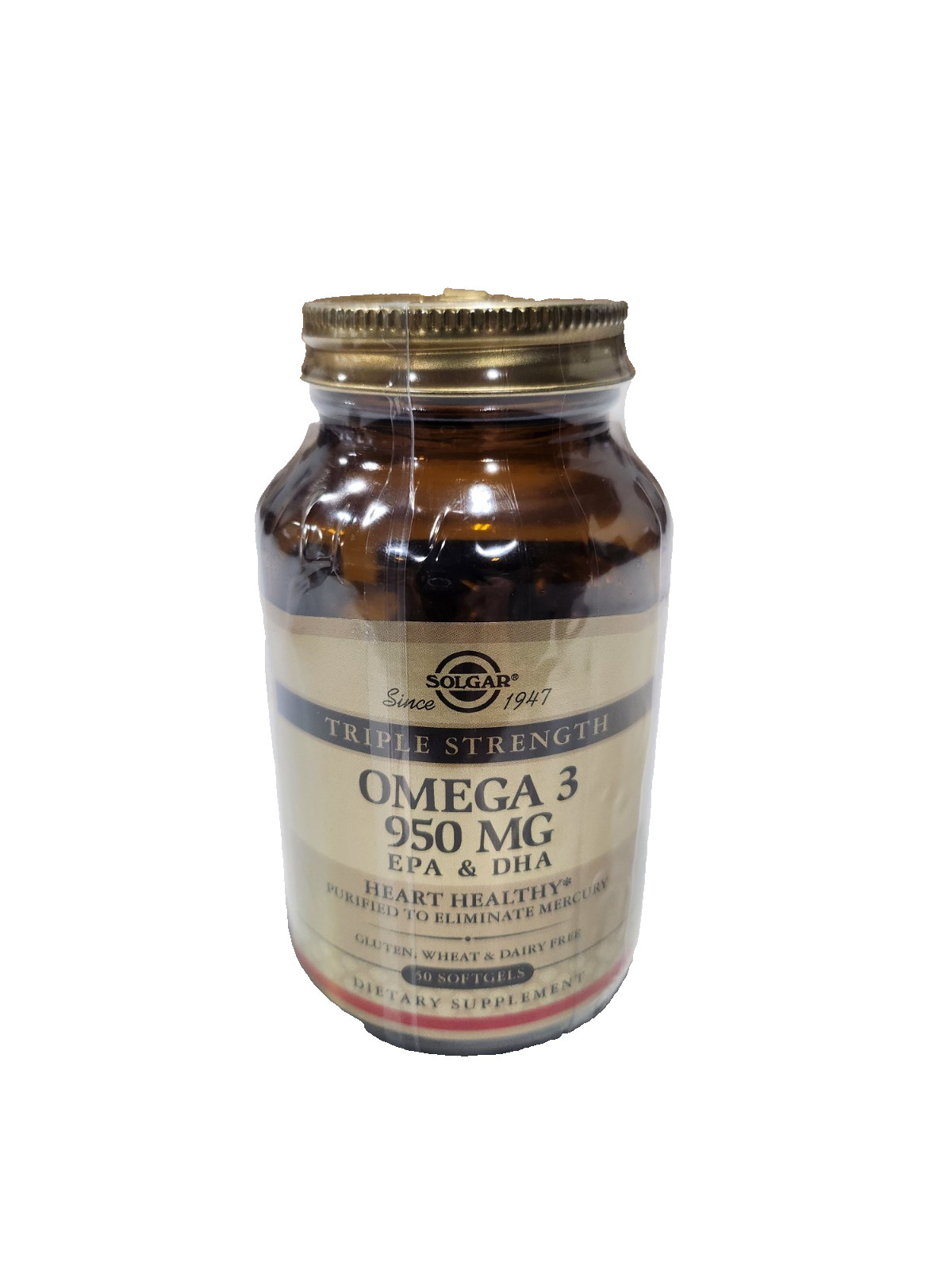 Solgar Triple Strength Omega-3 950 mg 100 Softgels – 2 Bottles Pack-Exp 07/2027