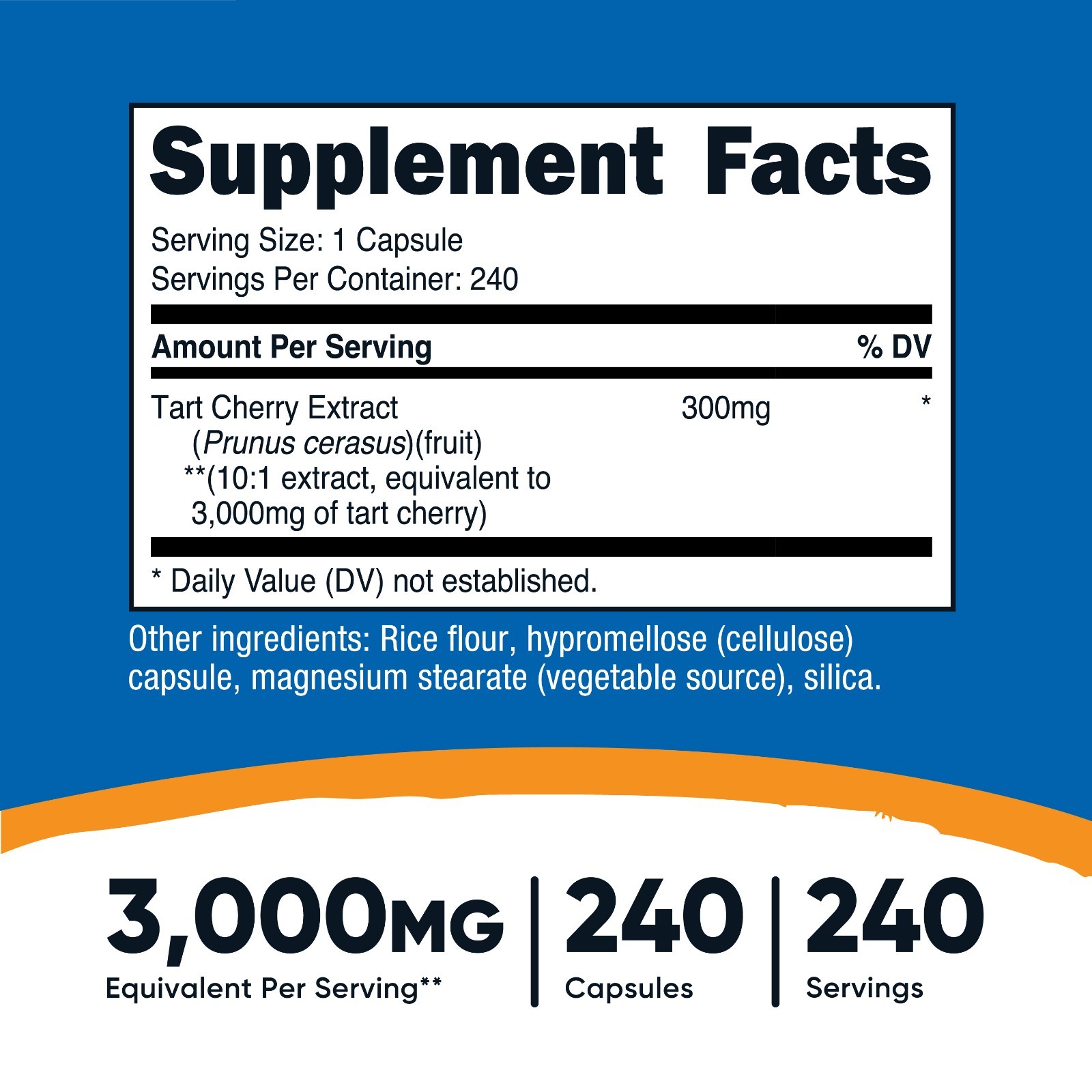 Nutricost Tart Cherry Extract 3000mg Equivalent, 240 Vegetarian Capsules