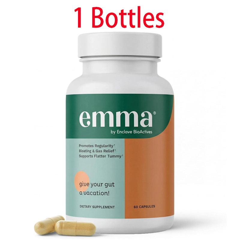 1-3Bottle Emma Gut Health Supplement 60 Capsules for Bloating Relief & Leaky Gut