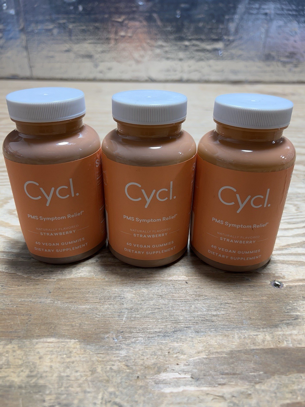 Lot Of 3 CYCL. PMS Symptom Relief 60 Vegan Gummies Exp 01/2026 Strawberry