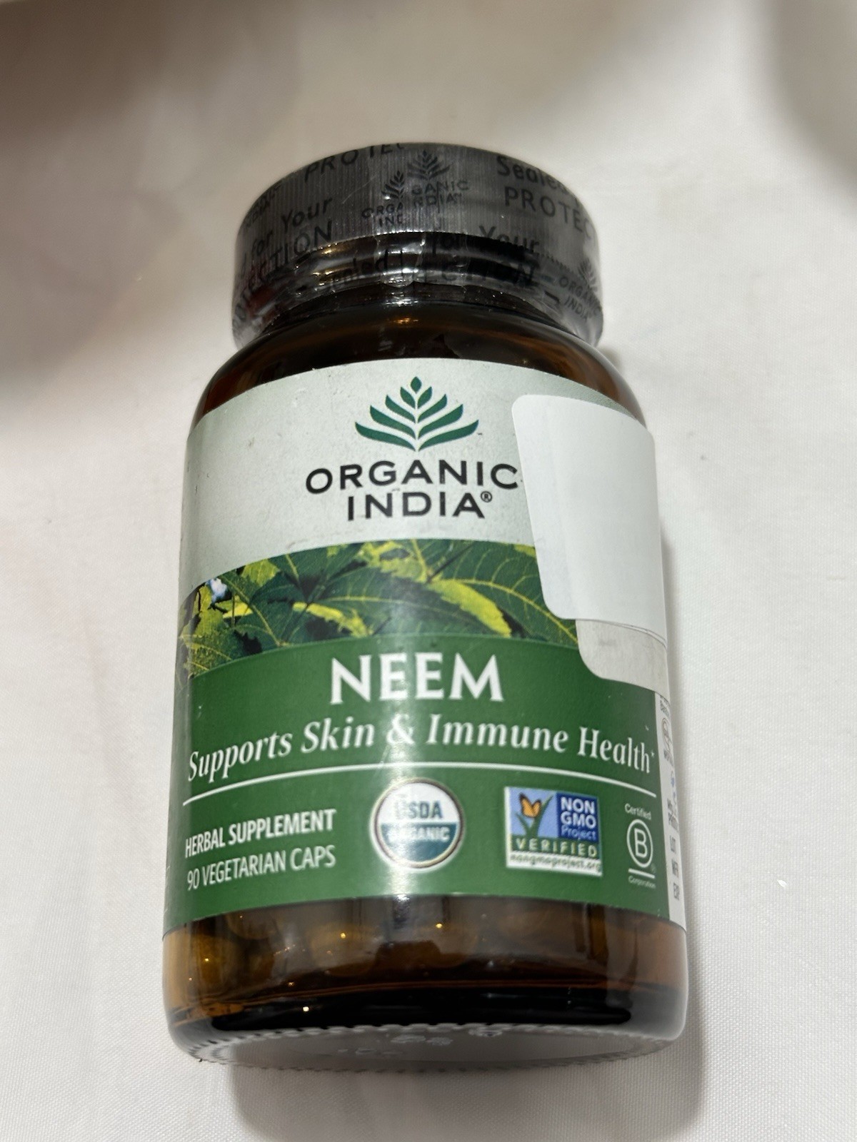 Organic India Organic Neem 90 Veg Caps Gluten-Free Exp 3/27
