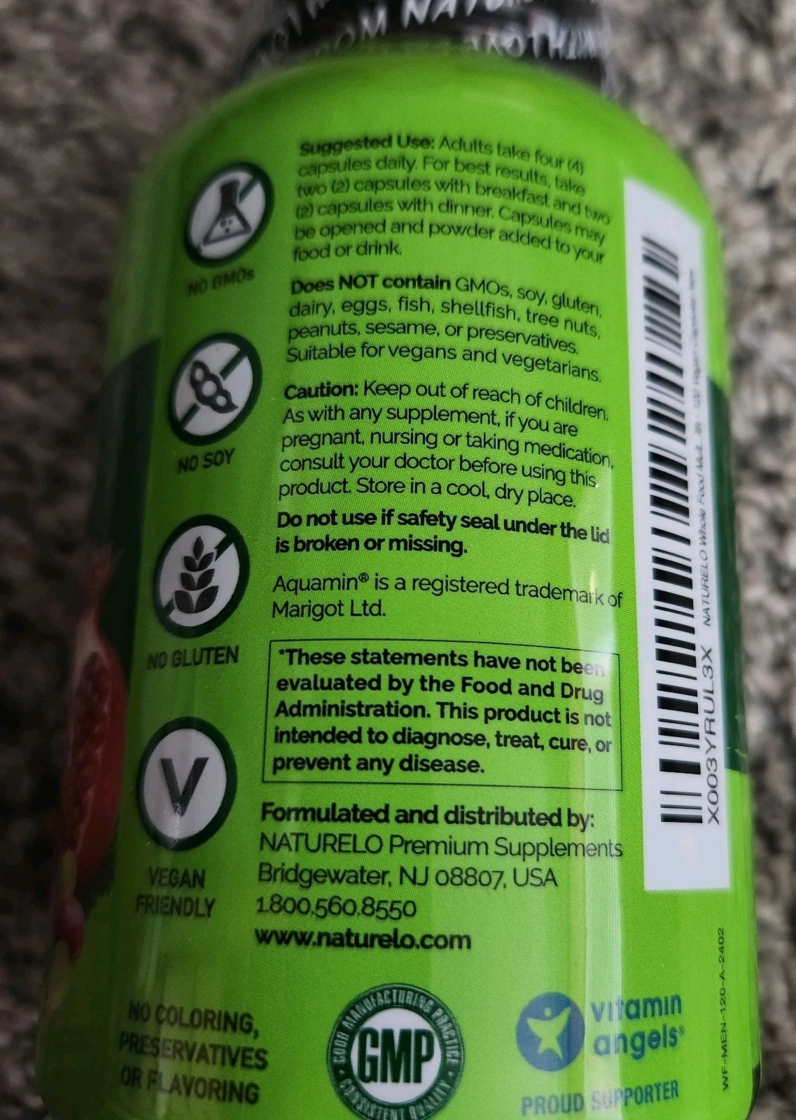 NATURELO Whole Food Multivitamin for Men – 120 Capsules New Exp. 6/27/2026