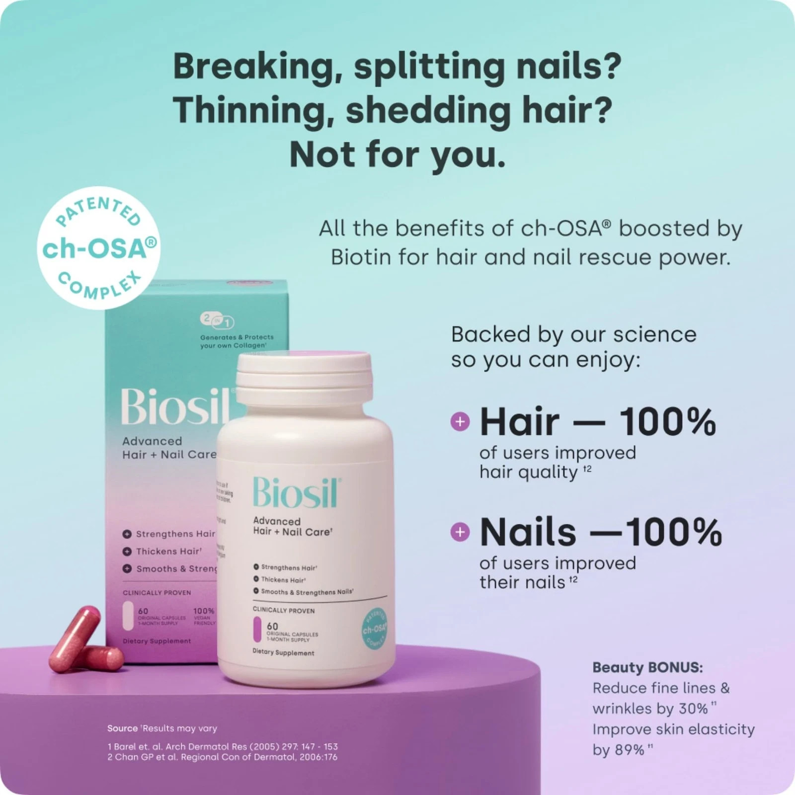 Biosil Advanced Hair Nail Care 30 Capsules Grow Strengthen exp 08/2027