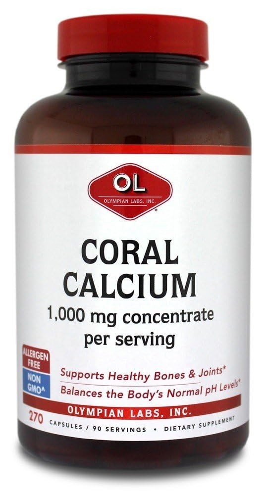 Olympian Labs Coral Calcium | 1g Per Serving | 270 Count (Pack of 1), White