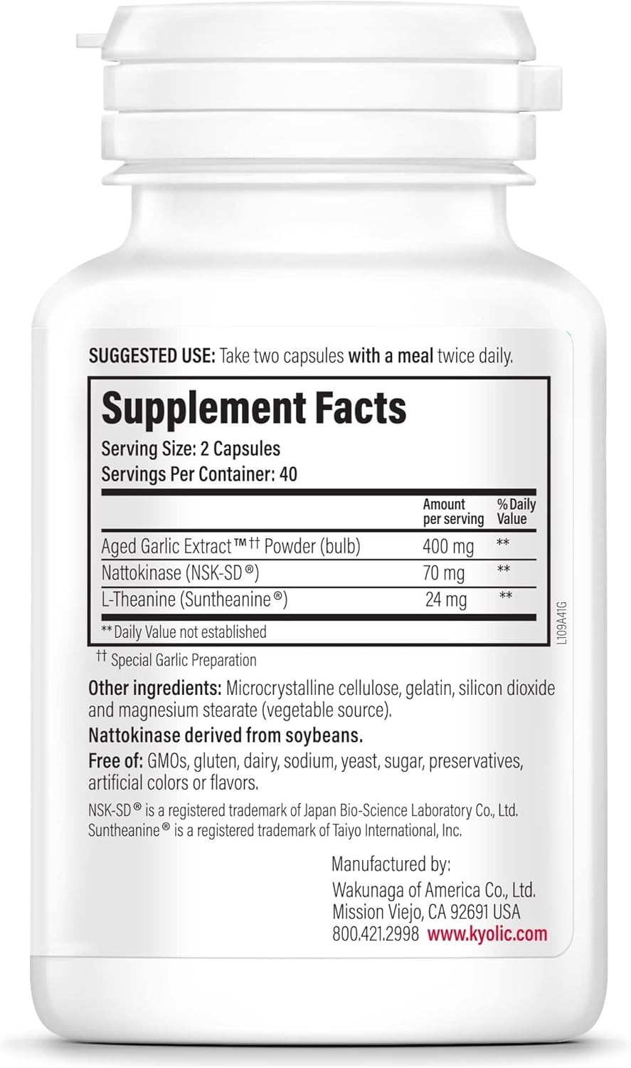 Aged Garlic Extract Formula 109, Blood Pressure Health*, 80 Capsules