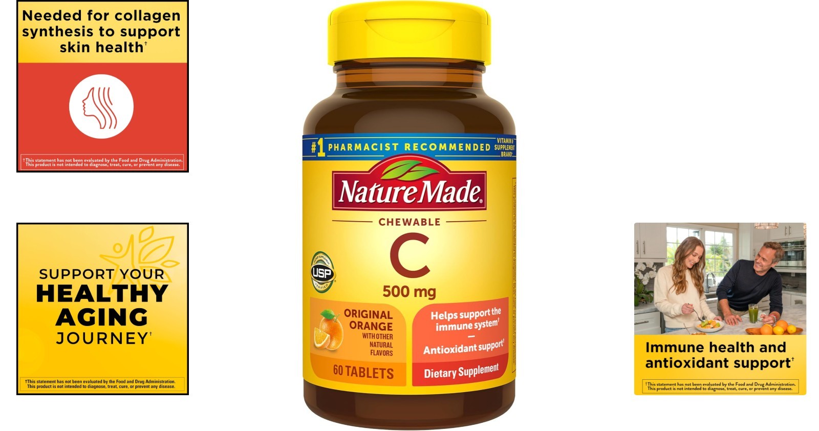 NatureMade Chewable Vitamin C 500mg — Immune Support & Antioxidant Power