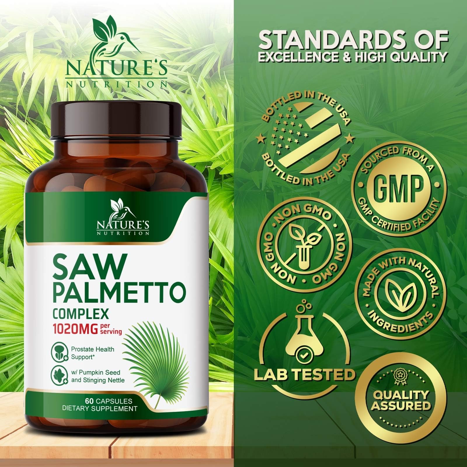 Saw Palmetto for Men – 3X Strength Prostate Health Supplements for Natural Men’s