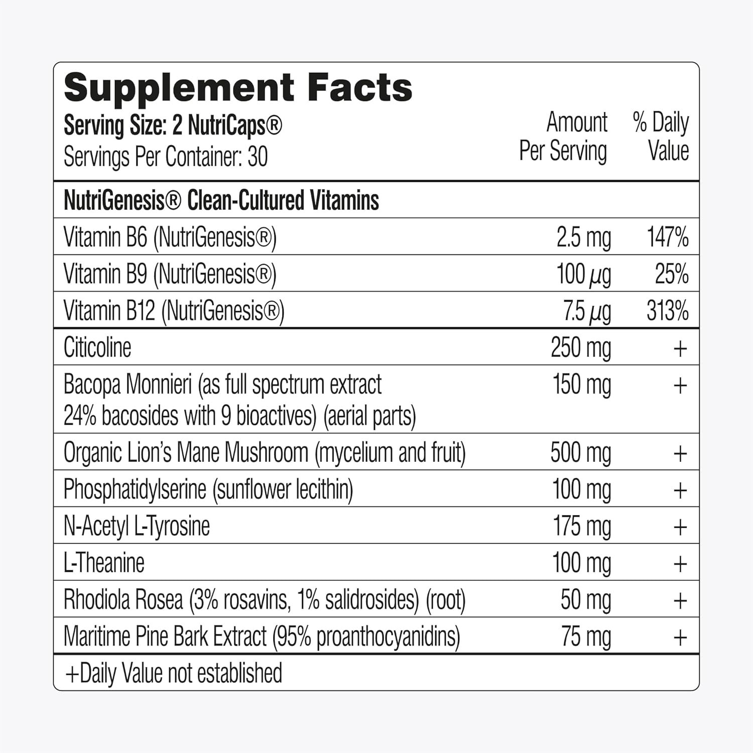 Mind Lab Pro Universal Nootropic 60 Capsules Brain Focus Memory Supplement