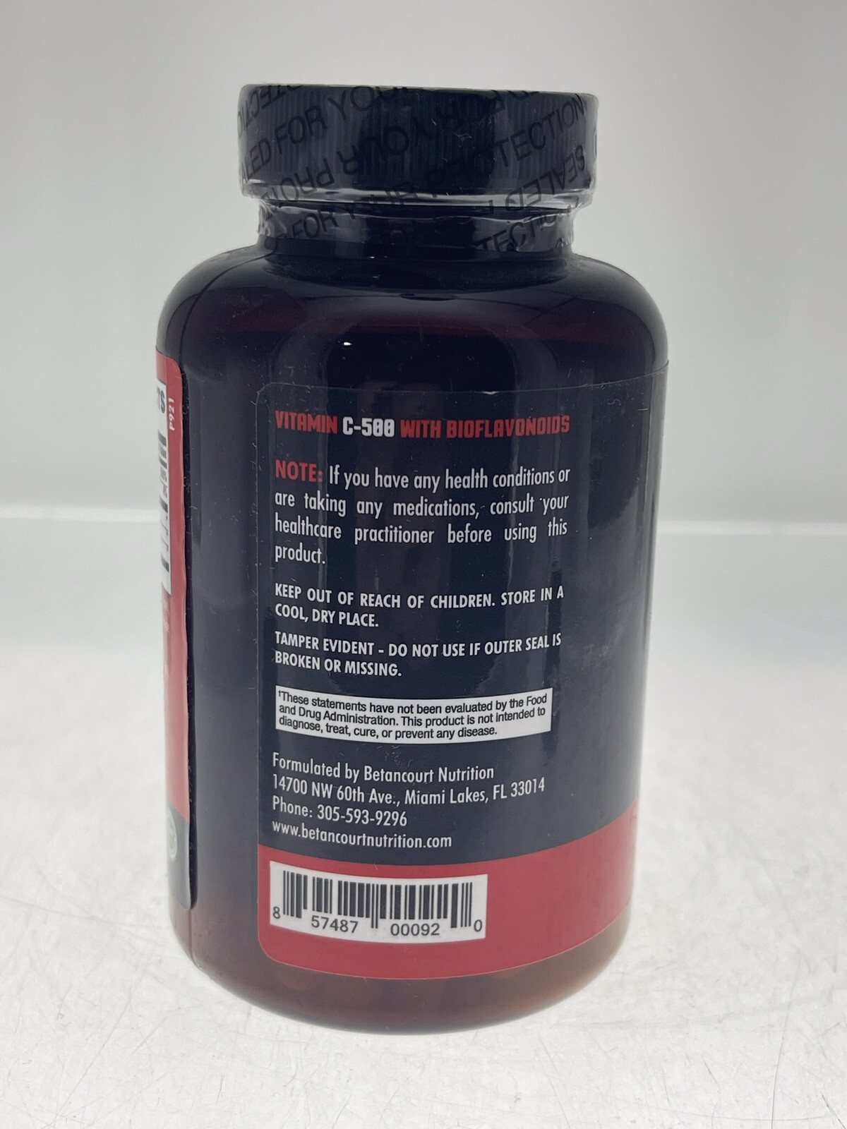 Betancourt C-500 Vitamin C With Bioflavonoids 180 Veggie Caps 06/2024