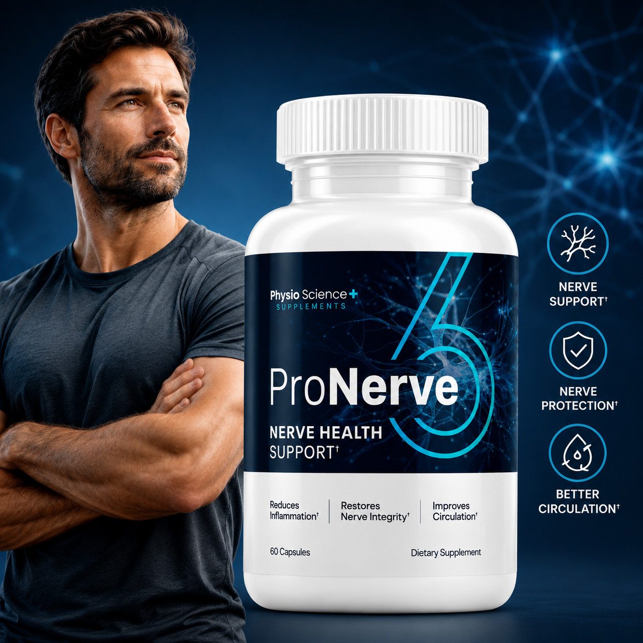 ProNerve 6 Health Support Supplement 60 Caps Genuine Formula Free Fast Shipping