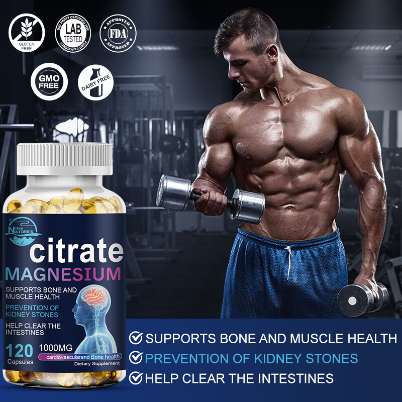 Magnesium Citrate Capsules 1000mg Supports Bone,Heart Health Citrato De Magnesio