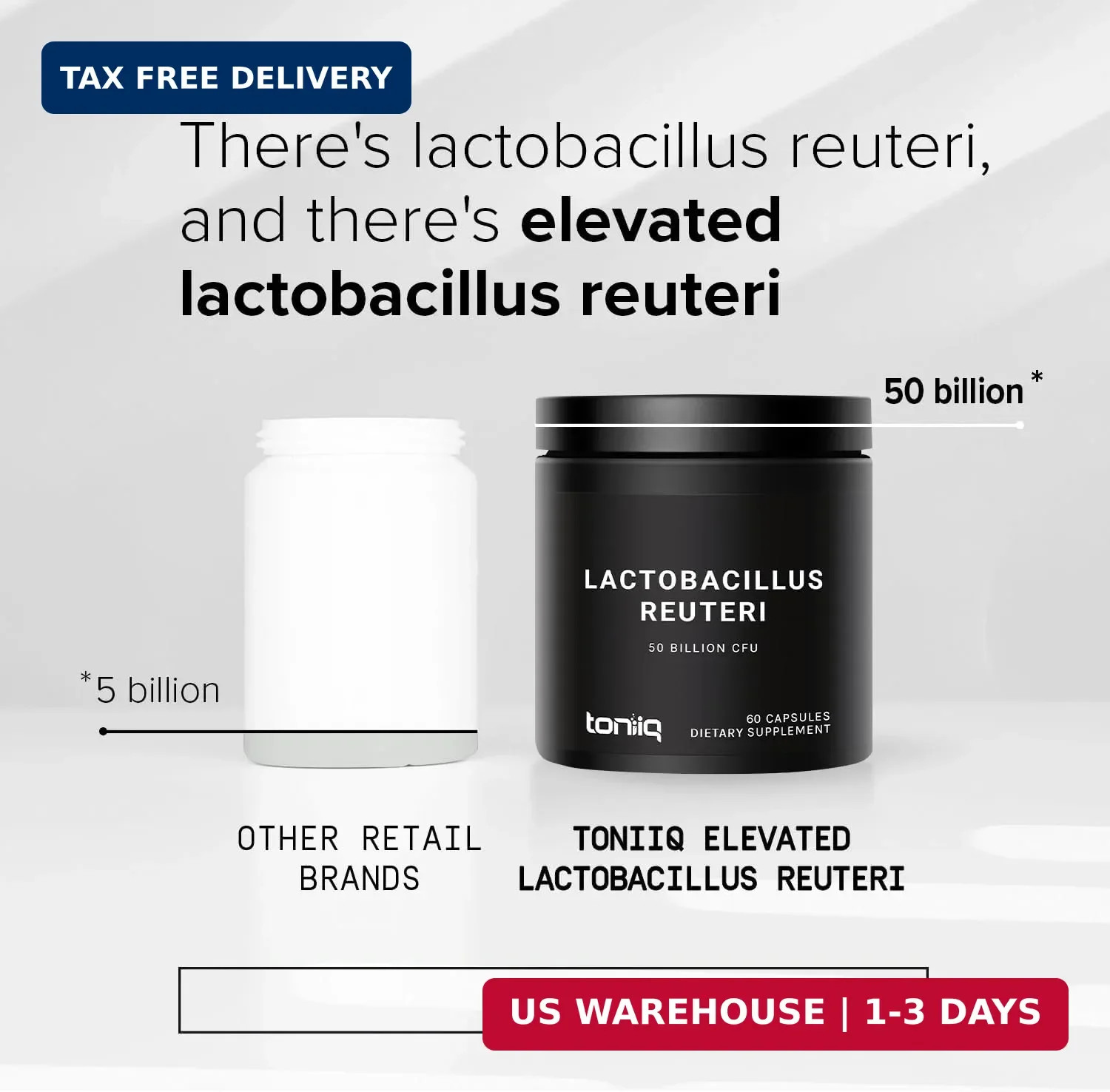 50 Billion CFU Lactobacillus Reuteri Probiotic 50mg per Serving | L Reuteri Prob