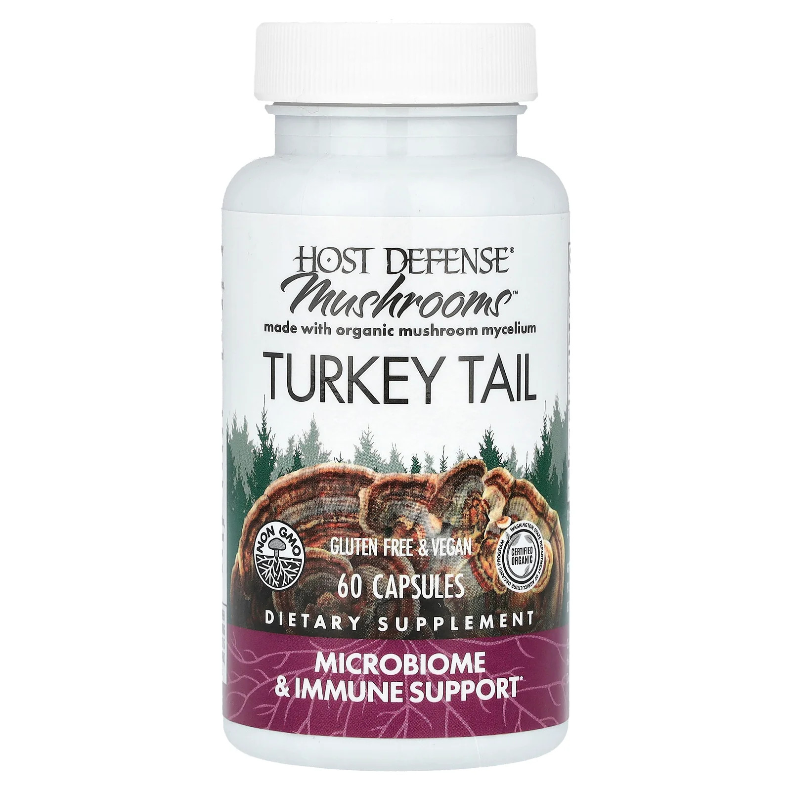 2 X Host Defense, Mushrooms�, Turkey Tail, 60 Capsules (0.5 g per Capsule)