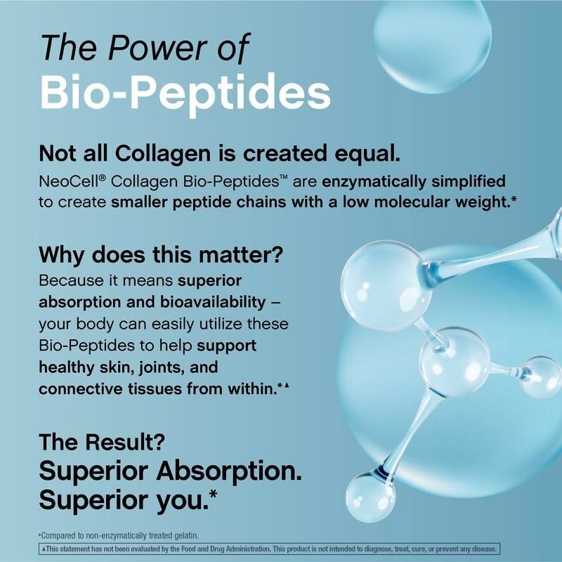 Unflavored Grass-Fed Collagen Peptides | NeoCell 20oz | 20g Collagen/Serving