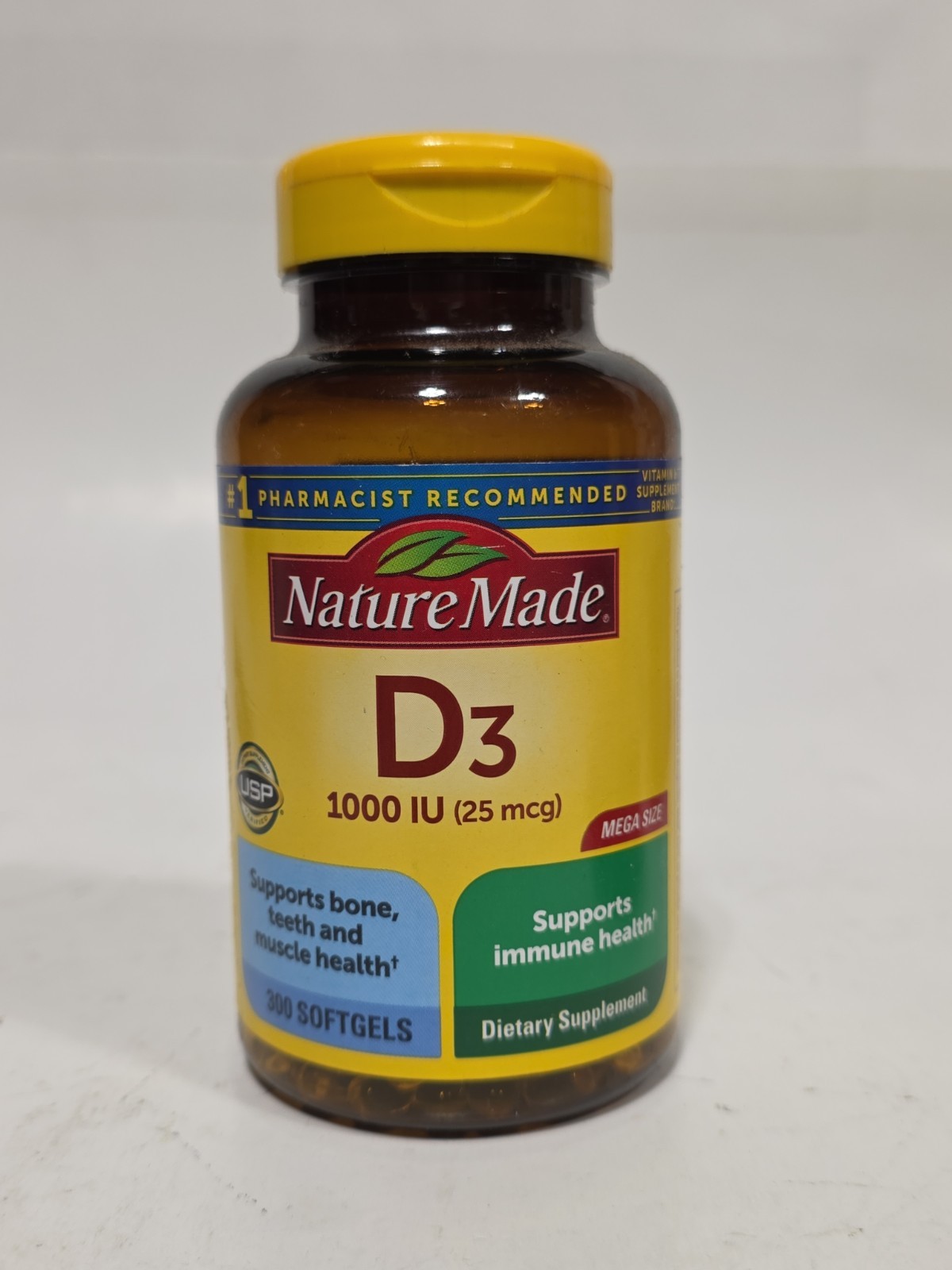 Nature Made Vitamin D3 1000 IU 25mcg Bone Health 300 Softgels EXP 05/27