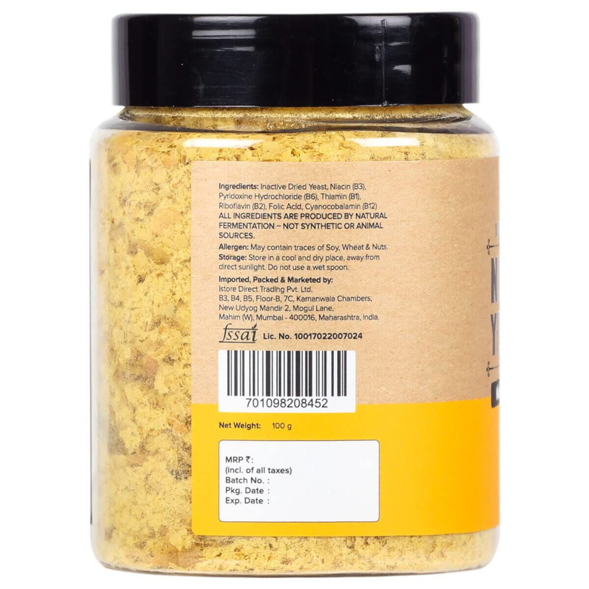 Nutritional Yeast Flakes 100gm with Vitamin B12 Gluten Free Nutty & Cheesy Taste