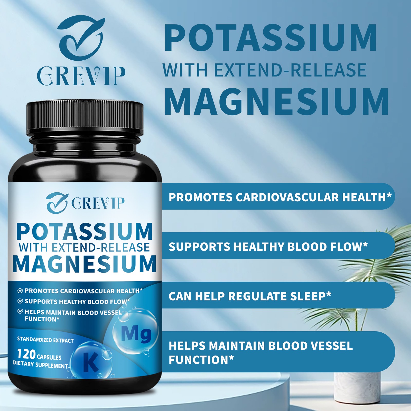 Potassium+ Magnesium – Supports Cardiovascular Health, Relieves Leg Cramps