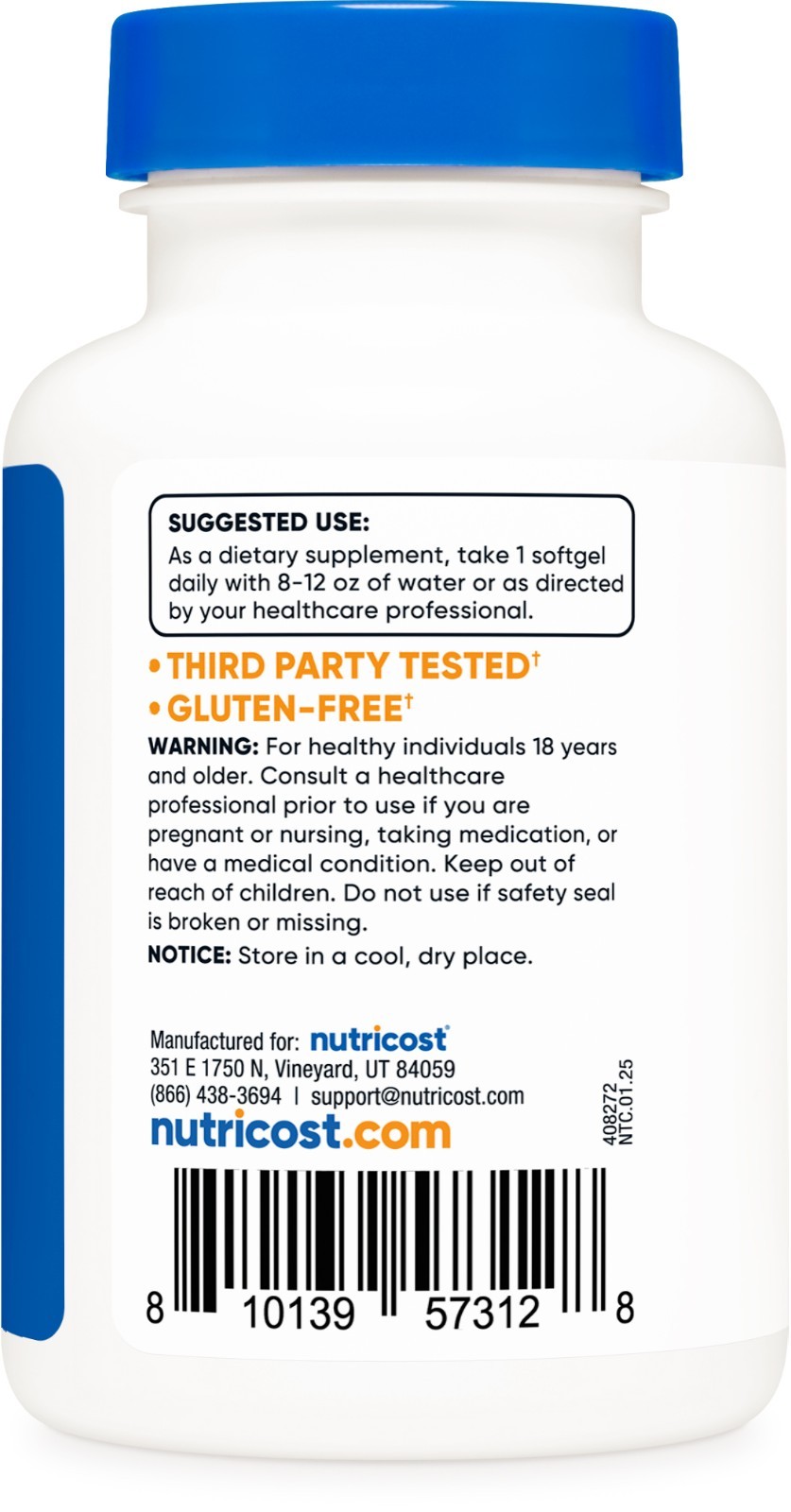 Nutricost Vitamin D3 10,000iu – 240 SFG