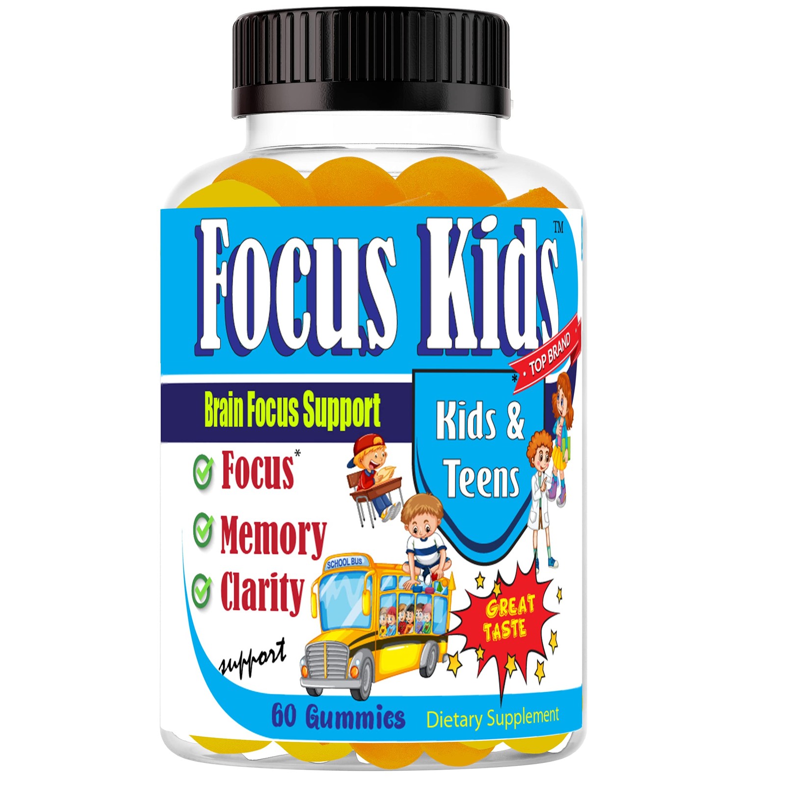 Focus Kids Gummies for Kids and Teens, Attention, Memory Concentration, Focu…