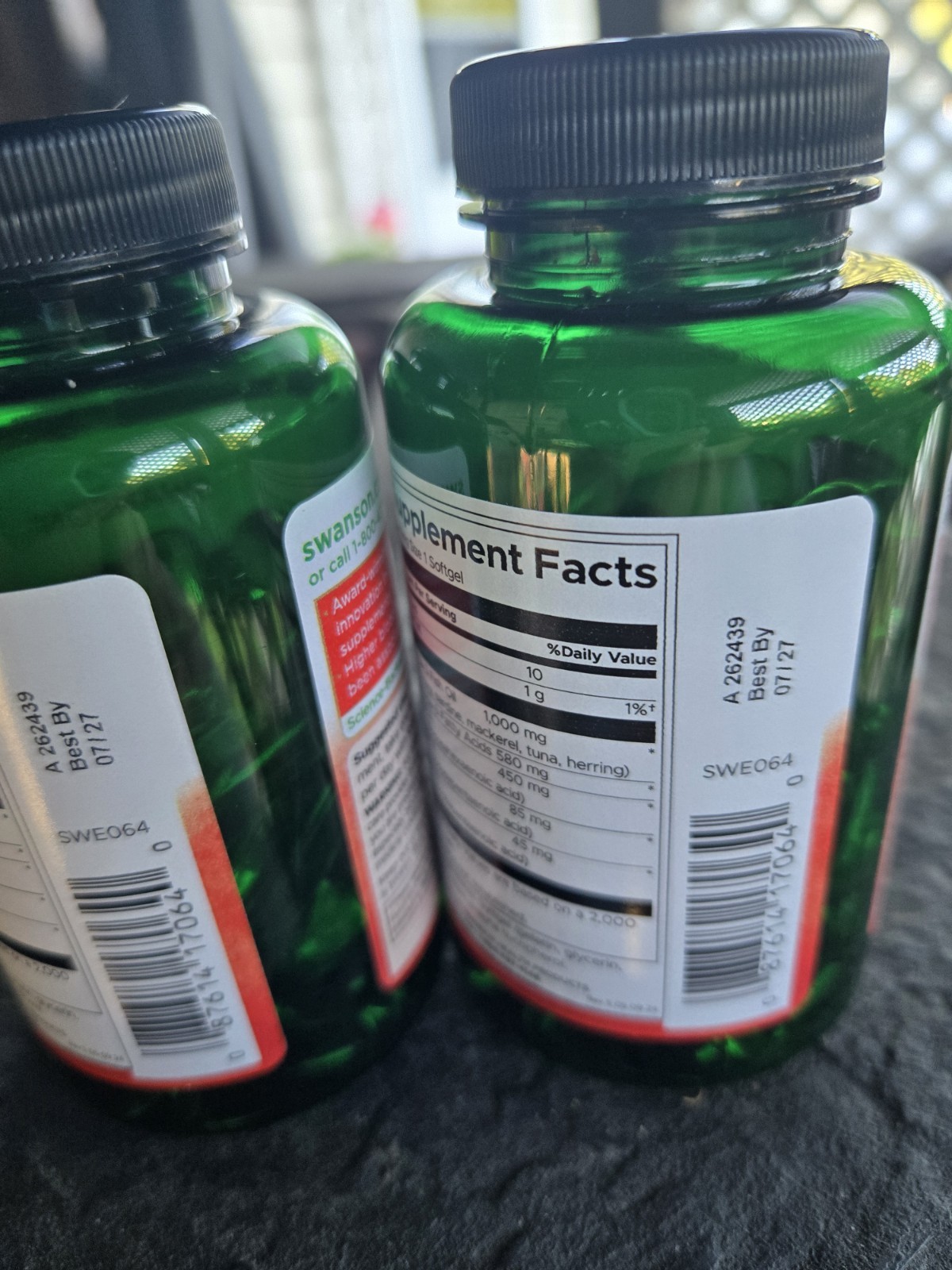 Swanson Super DPA Fish Oil Softgels NEW Two-60 Count Bottles. Exp. 7/27