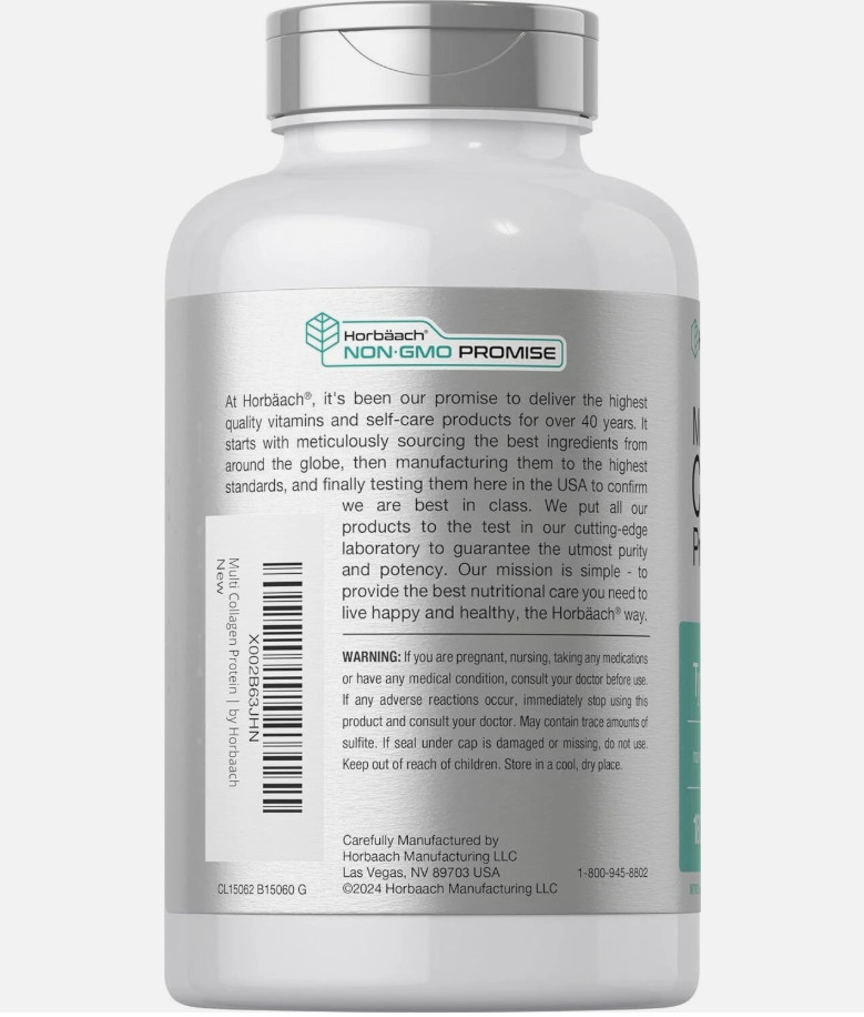 Multi Collagen Protein 2000 Mg | 180 Capsules | Hydrolyzed Collagen Type I, II,