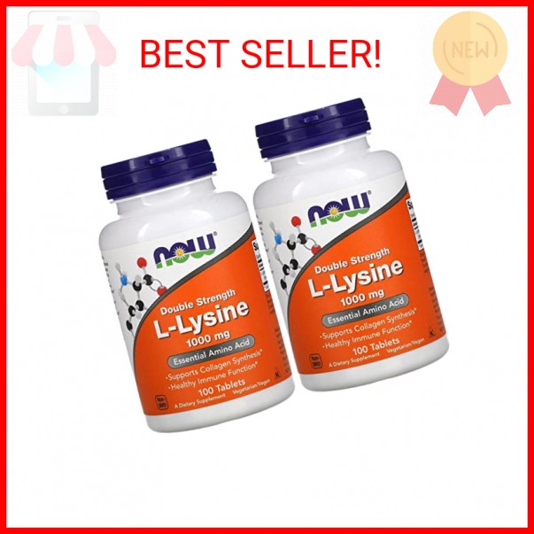 NOW Foods L-lysine 1000mg, 100 Count (Pack of 2)