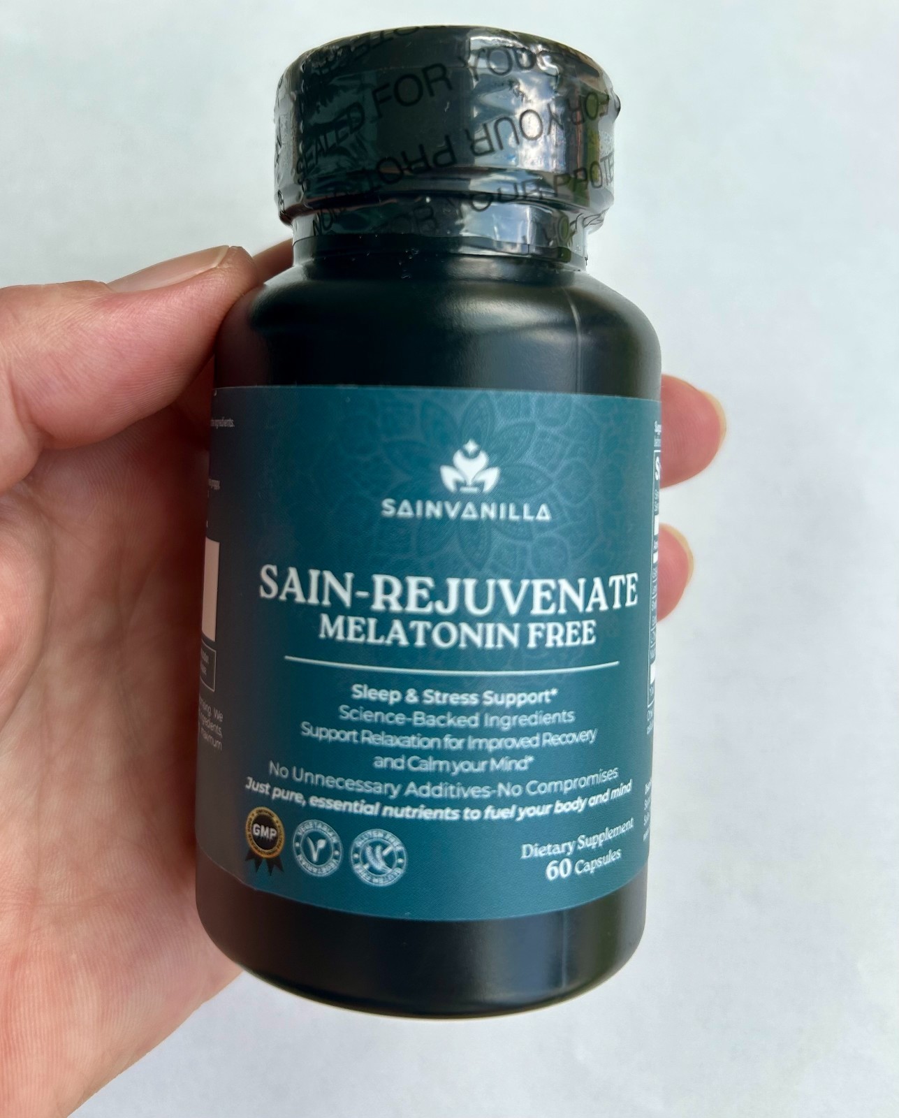 SainVanilla SainRejuvenate Melatonin-Free Sleep Supplement 60 Caps Stress Relief