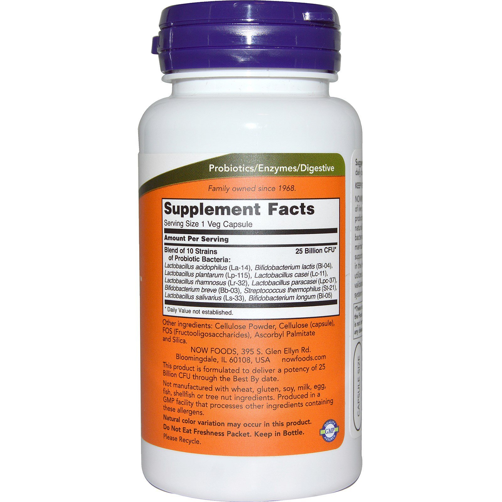 Now Foods, (2 Pack) Probiotic-10, 25 Billion, 100 Veg Capsules