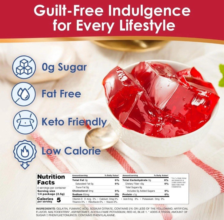Royal Gelatin Sugar Free ORANGE Flavor Pack of 12 Boxes