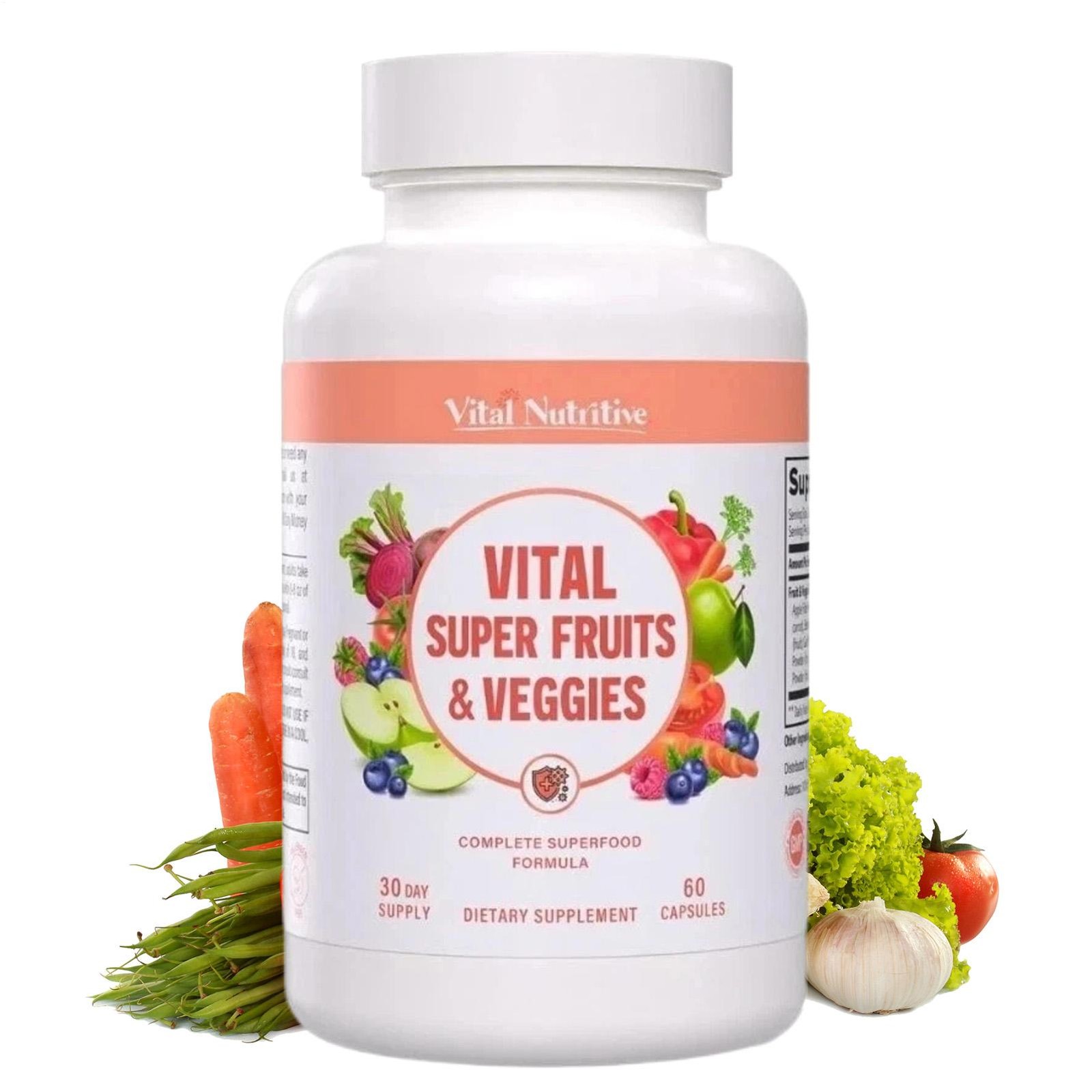 Vital Super Fruits and Veggies Powerful Daily Superfood 60 Capsules