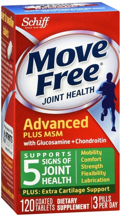 Schiff Move Free Joint Health Advanced MSM With Glucosamine Coated Tablets 120 E