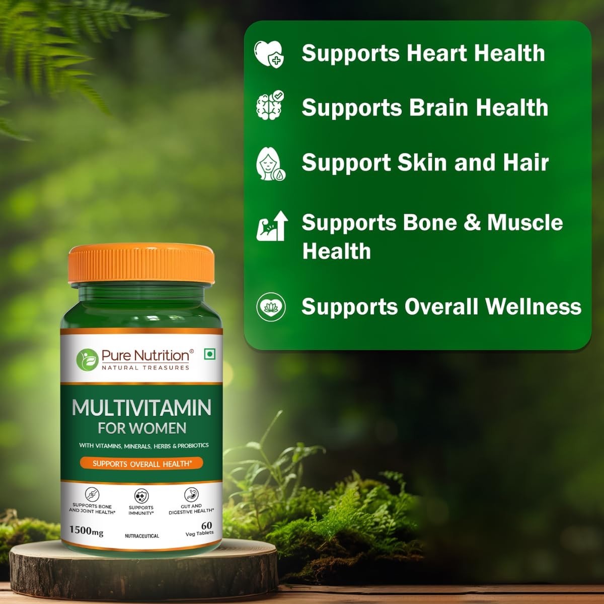 Pure Nutrition Multivitamin for Women 1500mg – 60 Veg Tablets