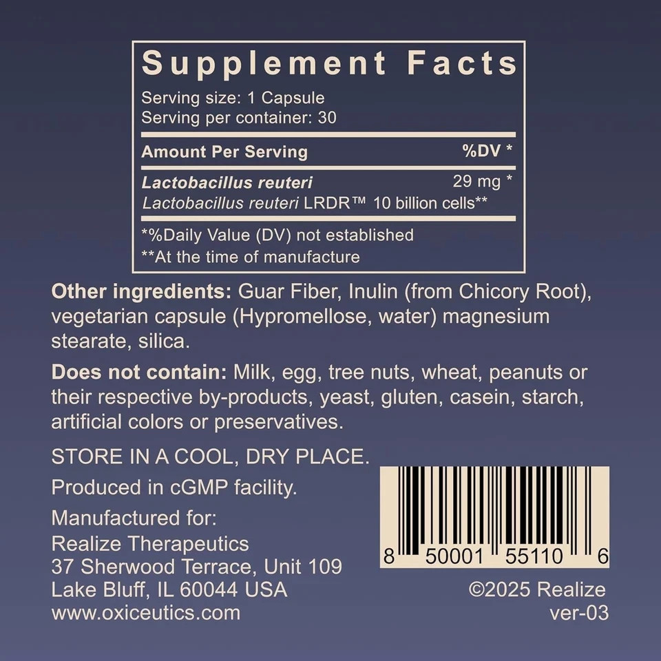 MyReuteri 10 Billion CFU Probiotic + FOS Prebiotic 30 Veg Caps – Dr. Davis