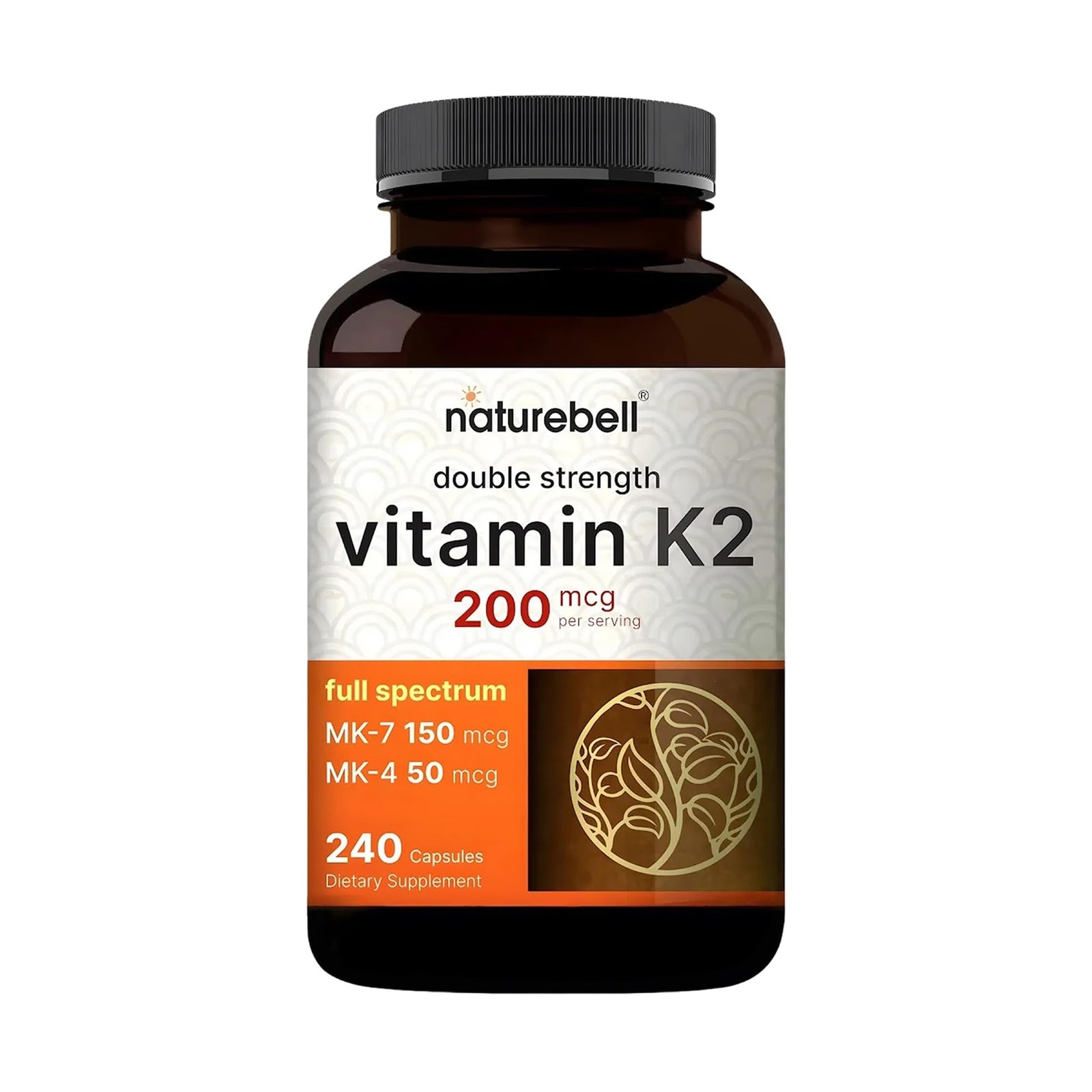 NatureBell Vitamin K2-240 Capsules – 200mcg Double 240 Count (Pack of 1)