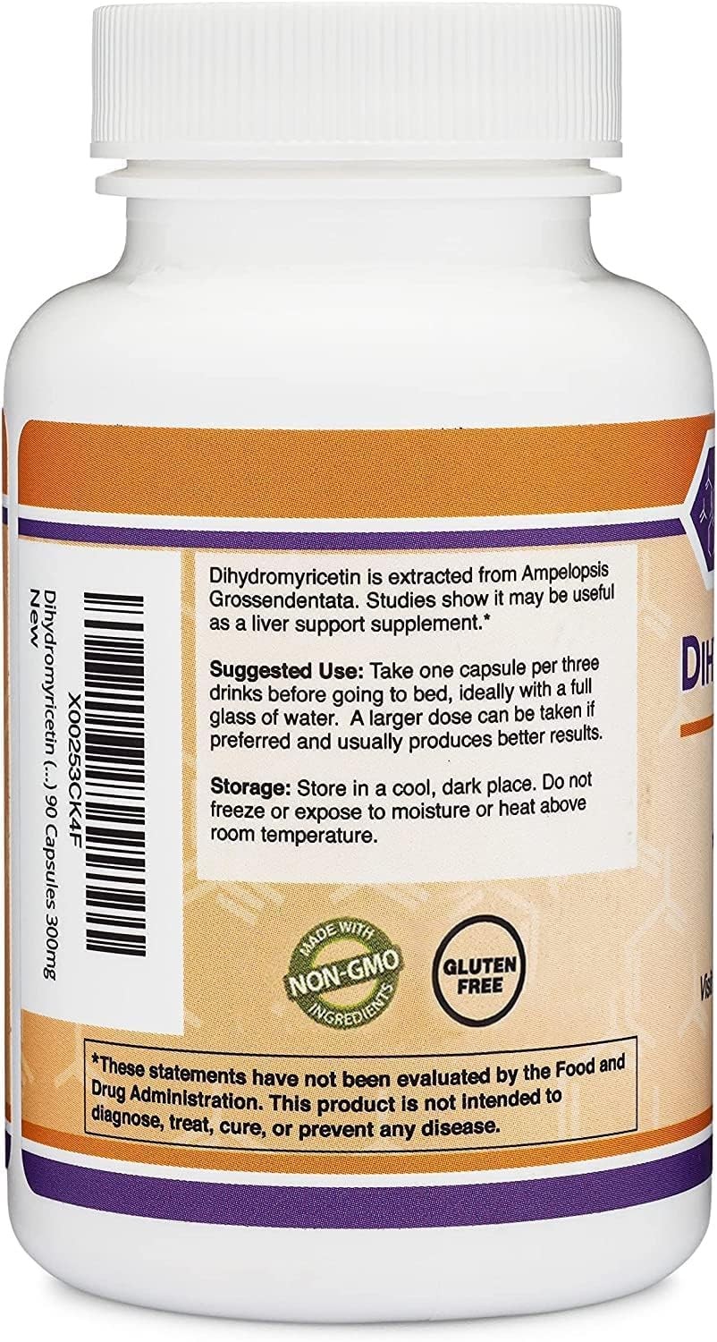 Dihydromyricetin (DHM) 50 Capsules, 300mg, Liver Support 50 Count (Pack of 1)