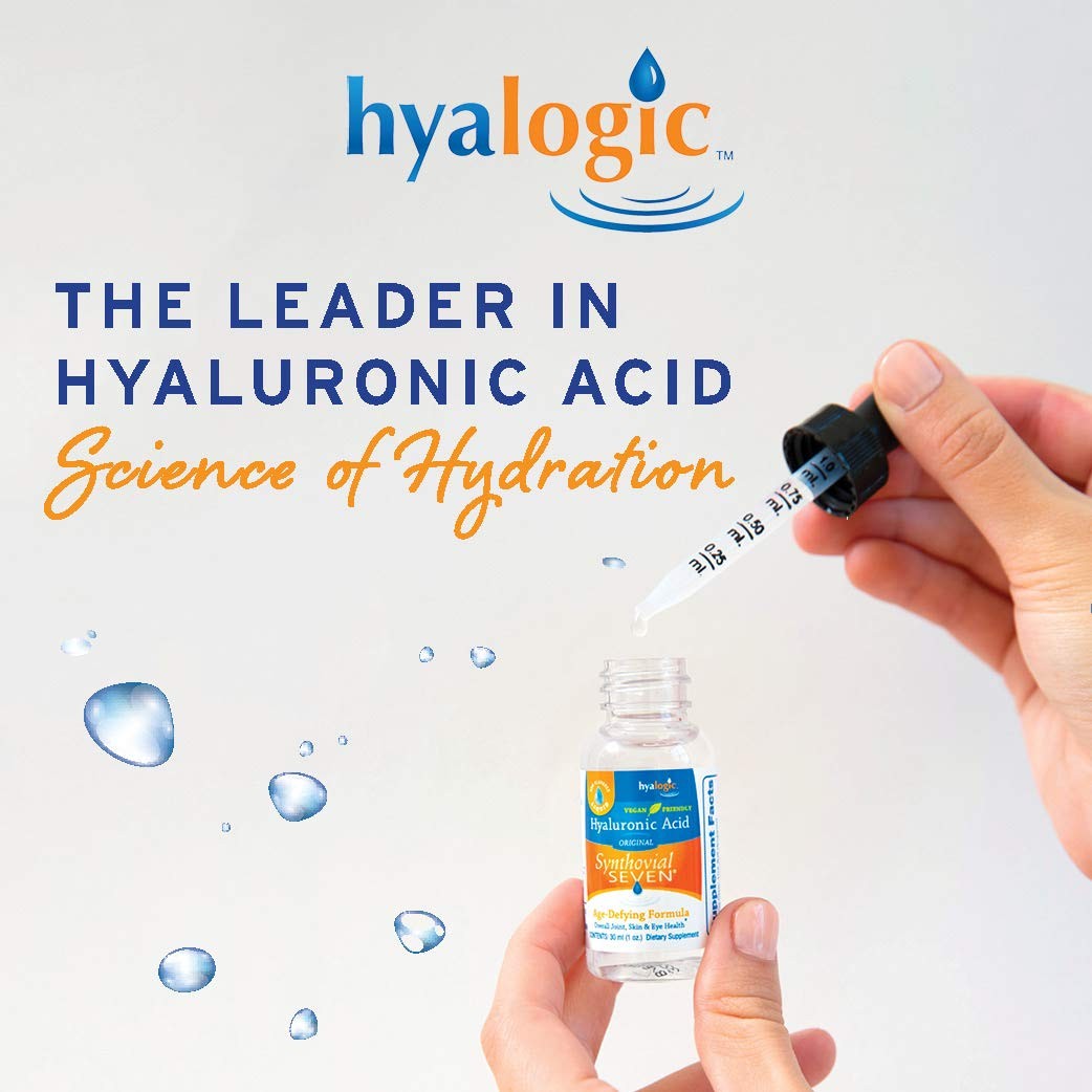 Hyalogic Synthovial Seven Liquid Hyaluronic Acid – Vegan 1 Fl Oz (Pack of 2)