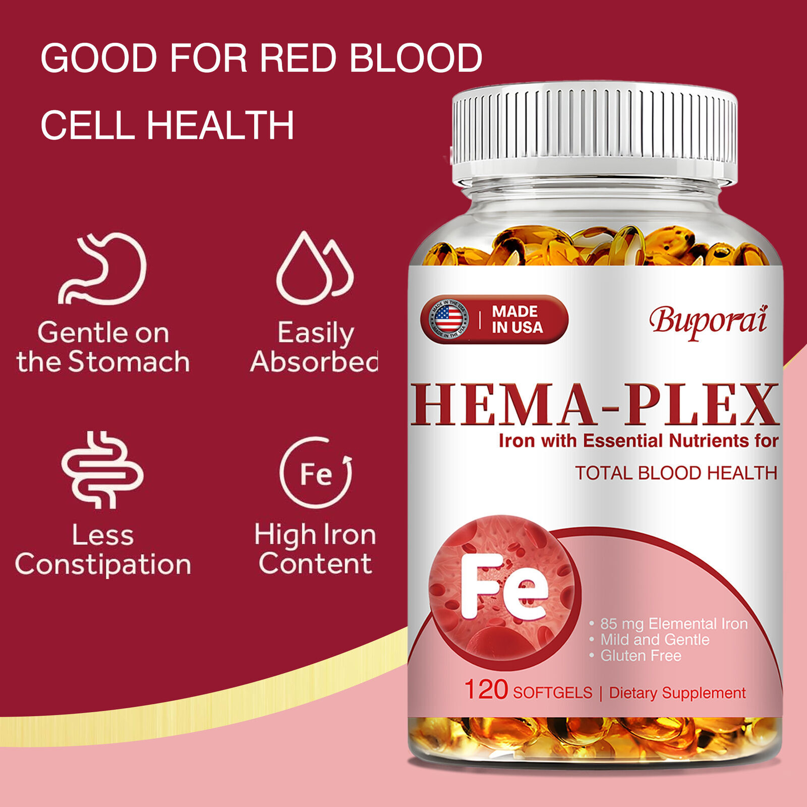 Hema-Plex Iron-Promotes Healthy Blood Circulation And Red Blood Cell Production