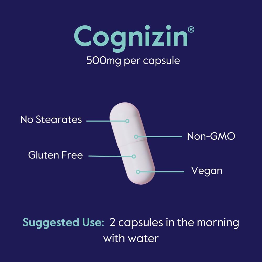 BESTVITE Cognizin 500mg 180 Vegetarian Capsules 60×3 – Clinically Studied Pre…