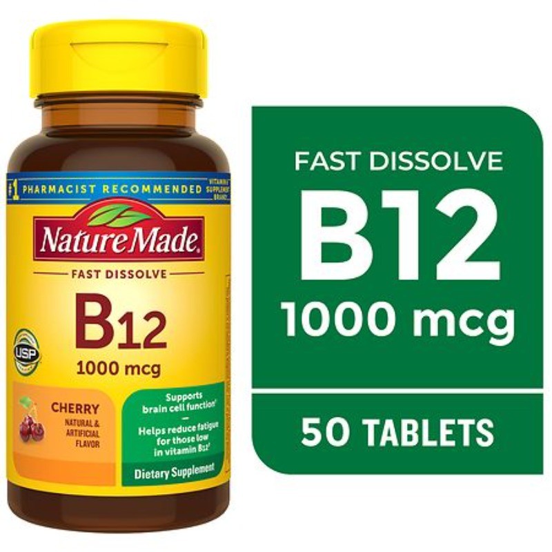 Vitamin B12 Sublingual 1000 mcg Sugar Free Fast Dissolve Tablets 50.0 ea