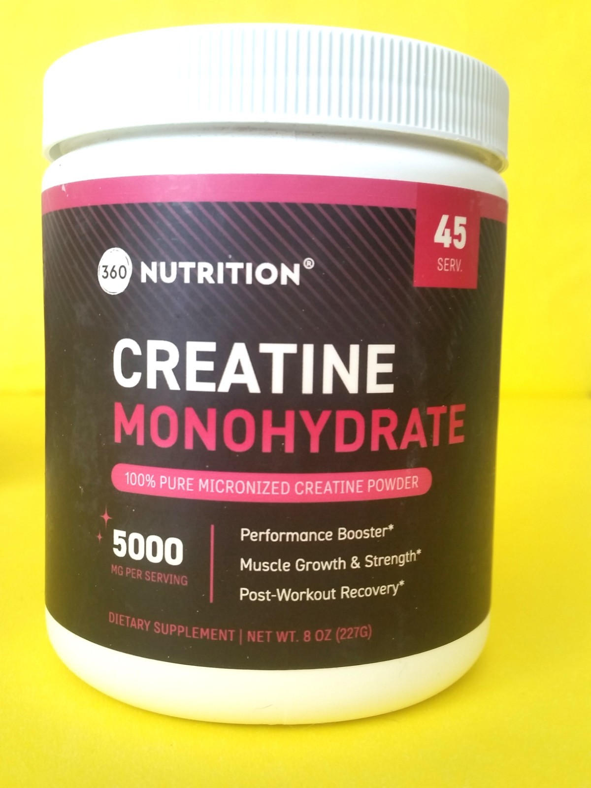 X3 SEALED) 360 NUTRITION pure micronized creatine 5000 (8 OZ) 45 SERVINGS 5/28