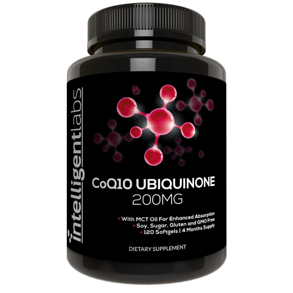 200mg CoQ10 Ubiquinone Softgels with MCT Oil for Heart Health & Energy Boost