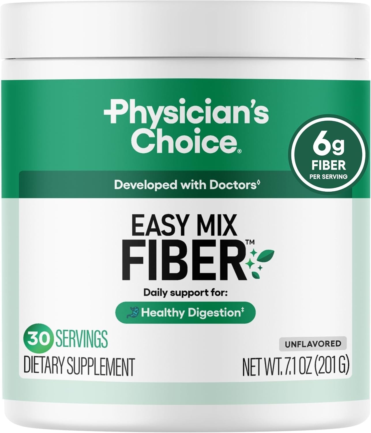 Soluble Fiber Powder Prebiotic Supplement Sugar Free Unflavored 7.1oz