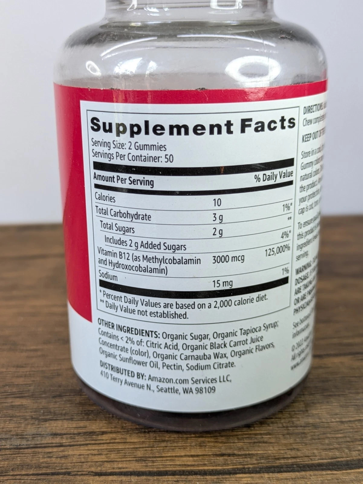 3 Pack Amazon Basics Vitamin B12 Gummies 3000 mcg Raspberry Vegan Exp 11/27