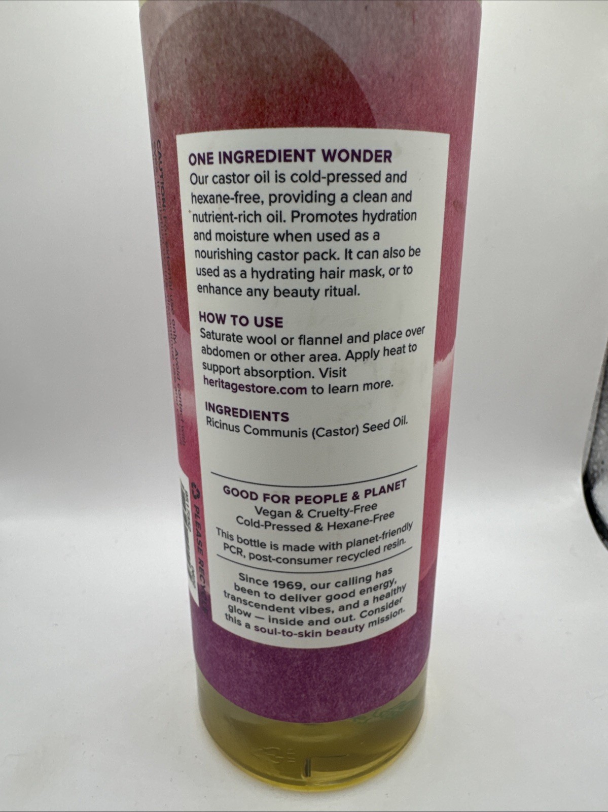 Castor Oil Cold Pressed 16 Fl Oz by Heritage Store