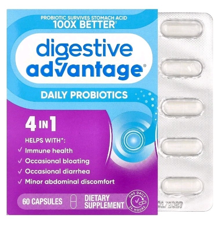 Digestive Advantage Daily Probiotics Immune Support & Gut Health 60 Capsule 1/27