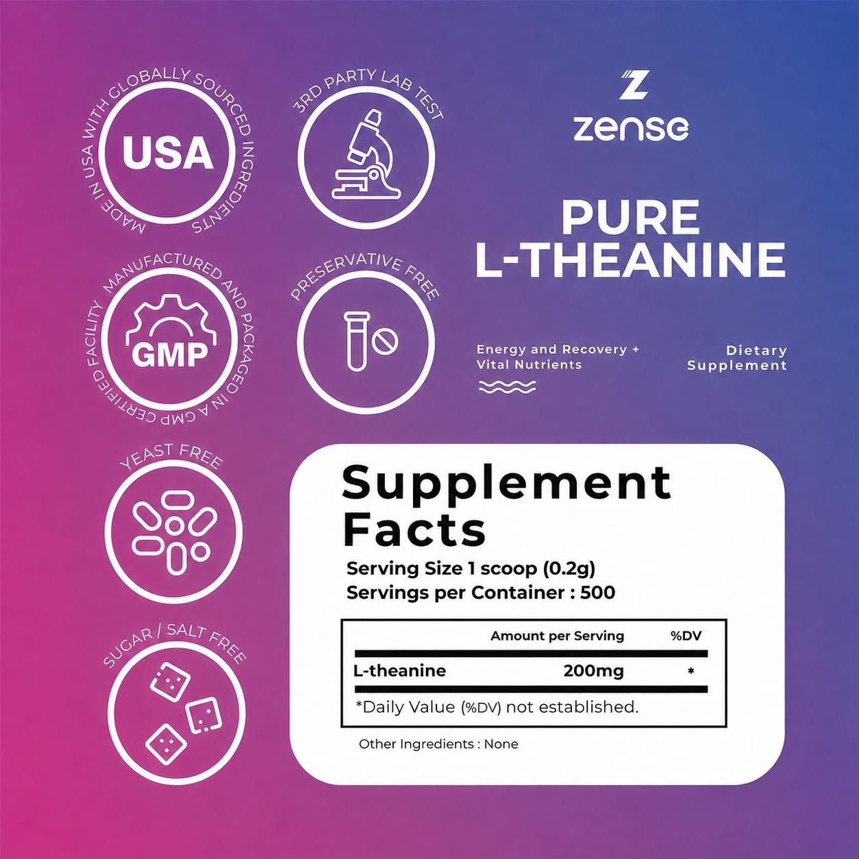 Pure LTheanine Powder 100% 100gm500 Servings Natural LTheanine Supplement On…