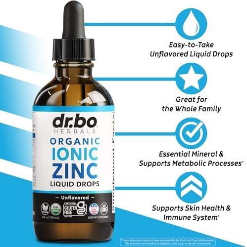 Zinc Supplements Liquid Drops Organic – Pure Organic Ionic Liquid Zinc Suppleme
